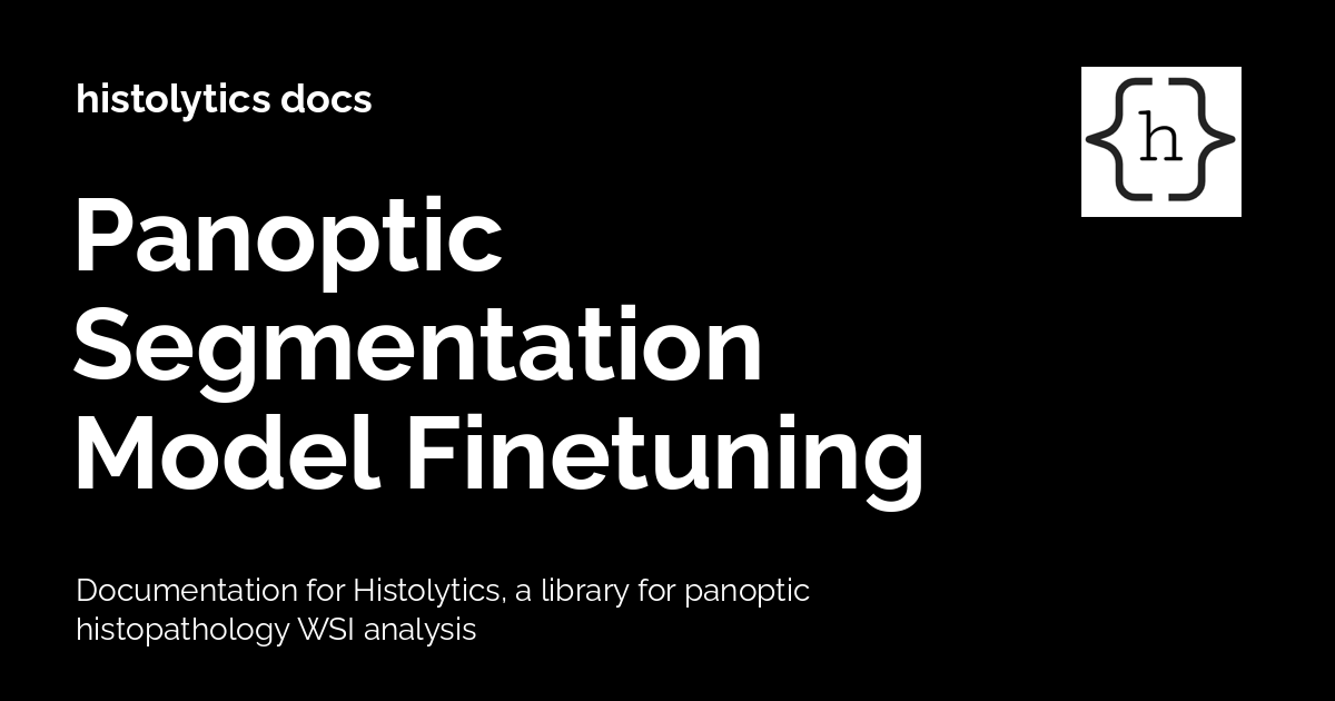 Panoptic Segmentation Model Finetuning - histolytics docs